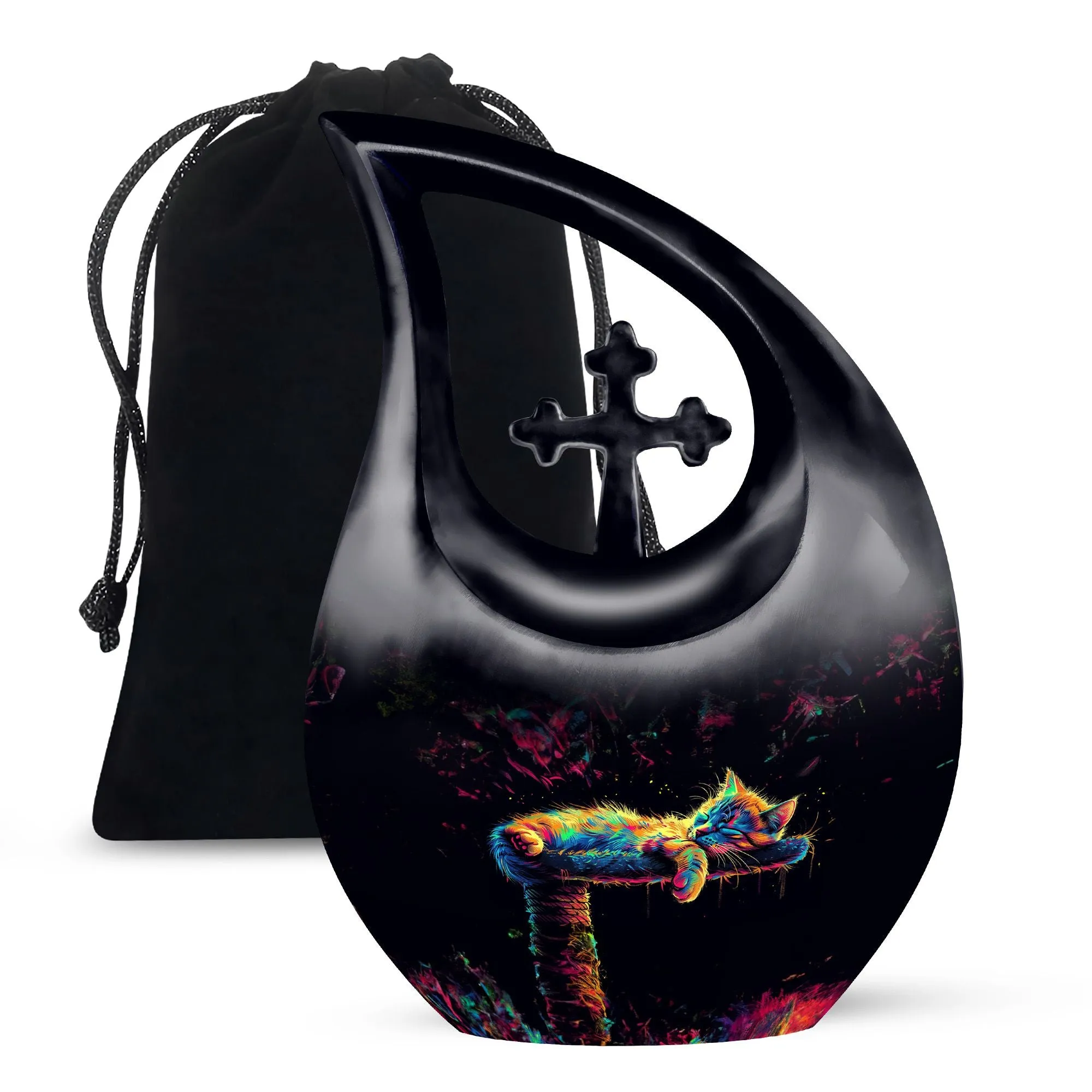 Feline Farewell: Cross Drop Cat Urn For Lovingly Cremated Remains