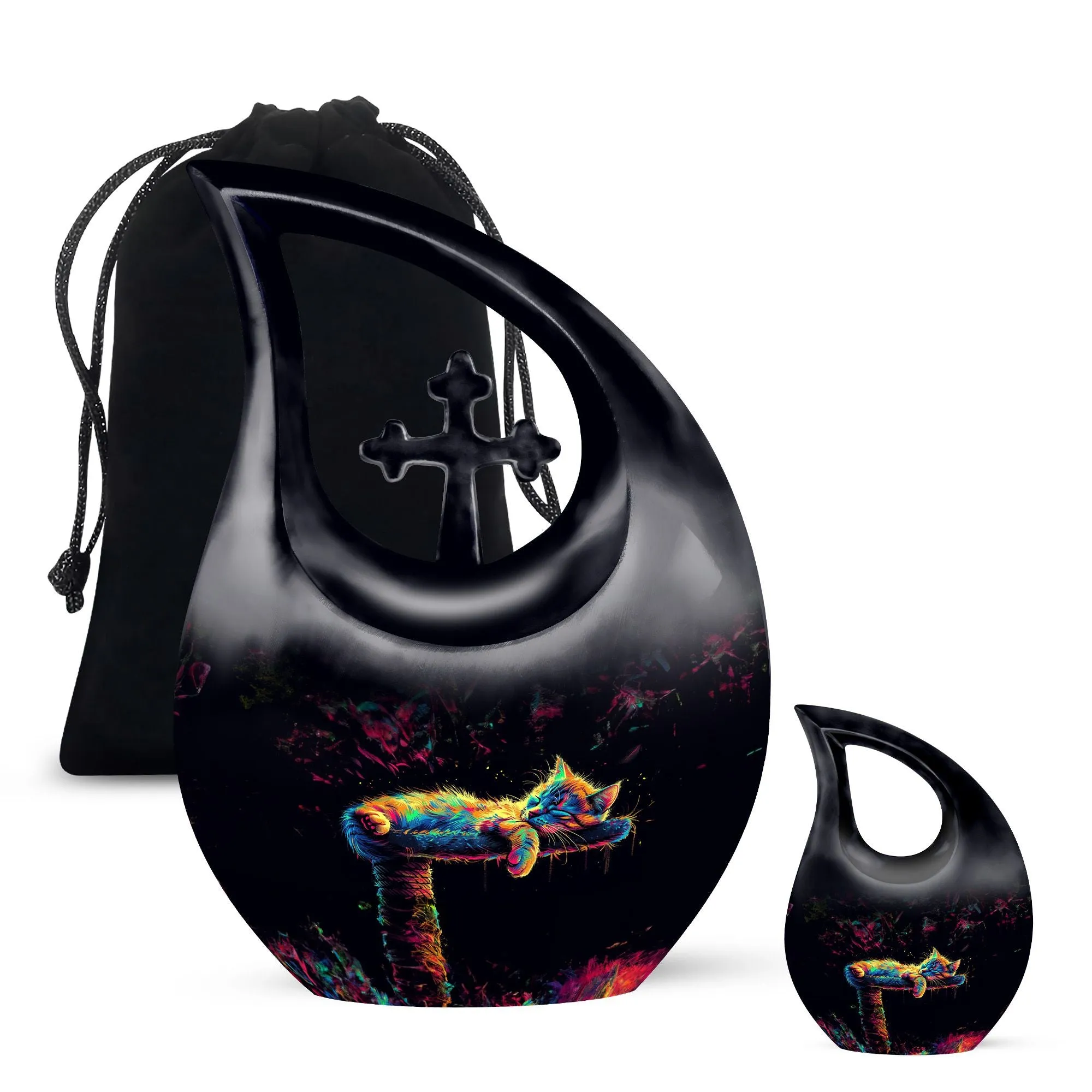 Feline Farewell: Cross Drop Cat Urn For Lovingly Cremated Remains