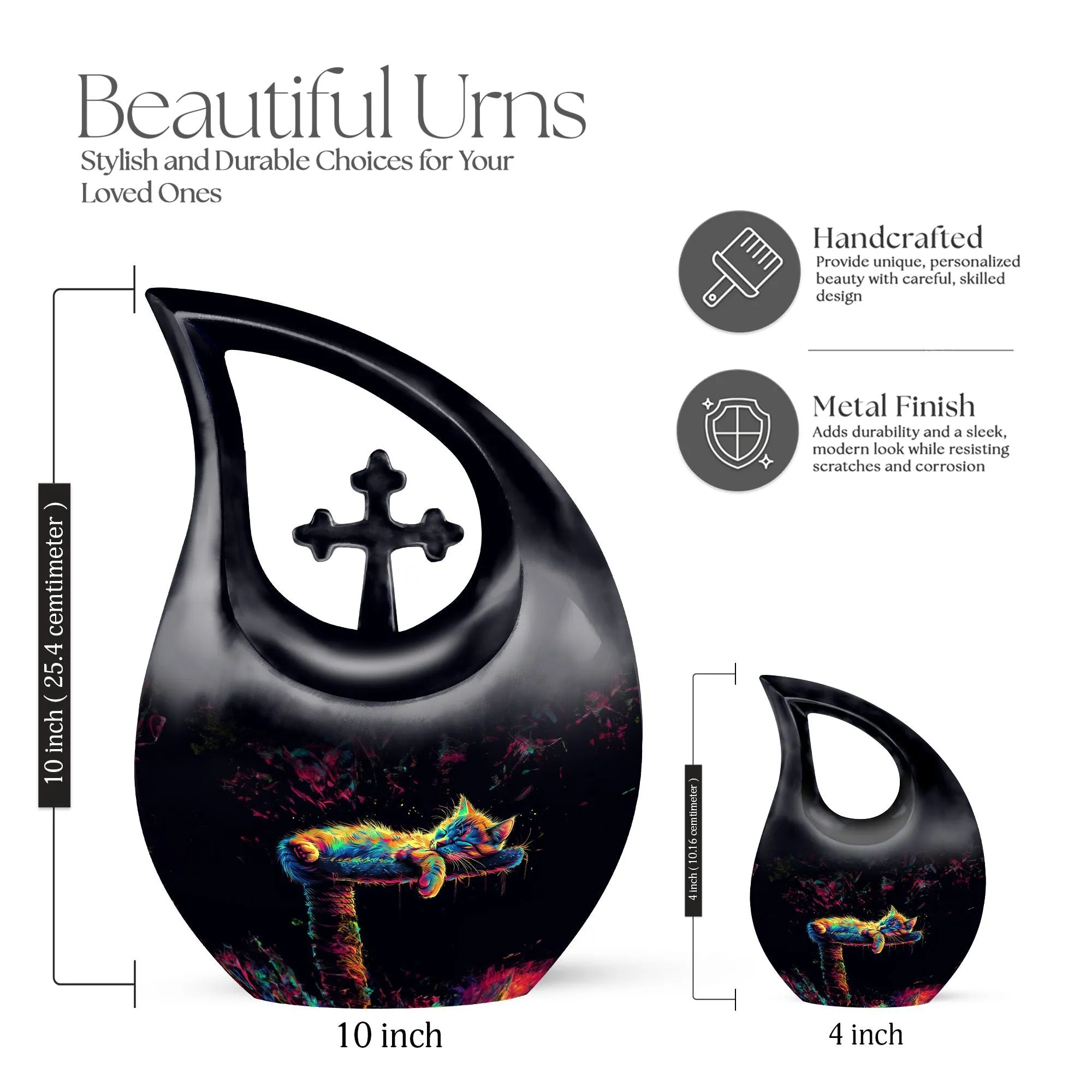 Feline Farewell: Cross Drop Cat Urn For Lovingly Cremated Remains