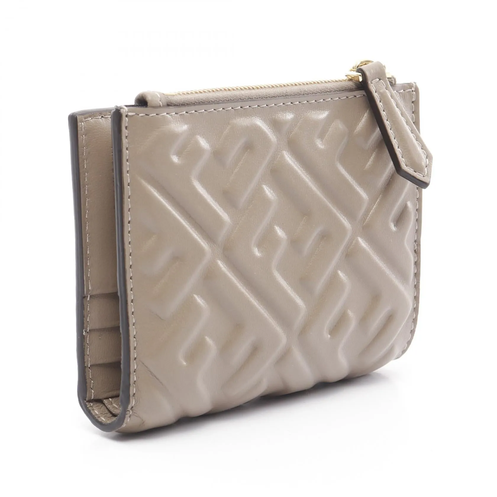 Fendi Leather Slim Baguette FF Pattern Wallet
