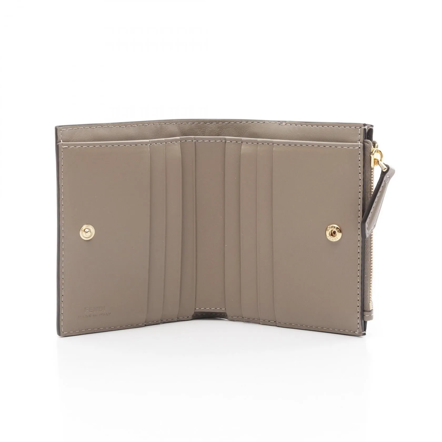Fendi Leather Slim Baguette FF Pattern Wallet