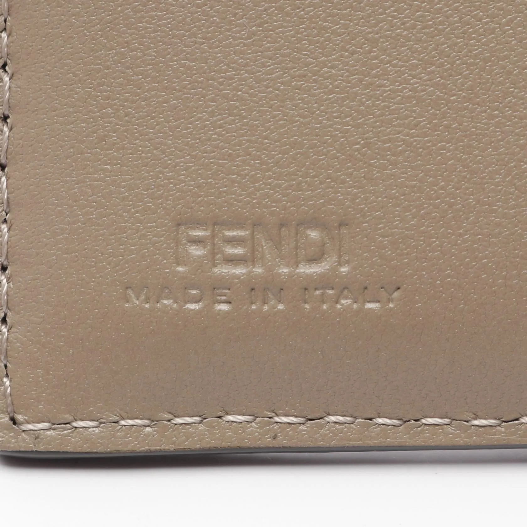 Fendi Leather Slim Baguette FF Pattern Wallet