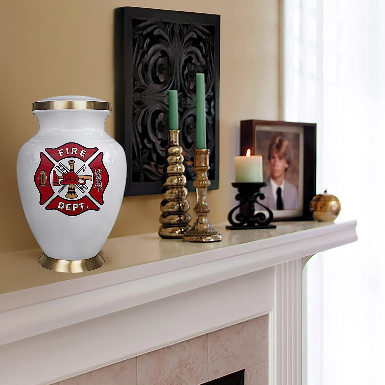 Fire Fighter Large Cremation Urn for Human Ashes