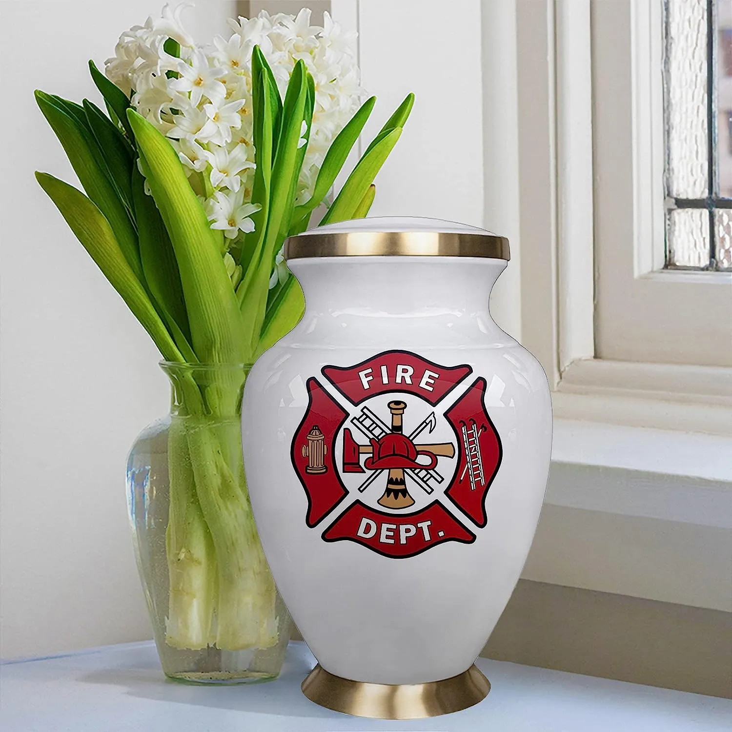 Fire Fighter Large Cremation Urn for Human Ashes