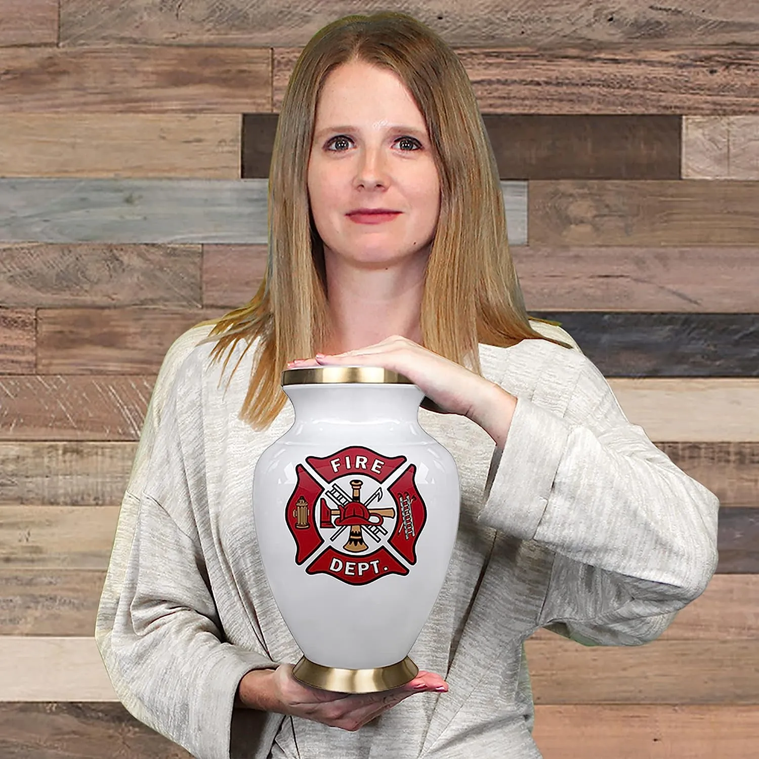 Fire Fighter Large Cremation Urn for Human Ashes