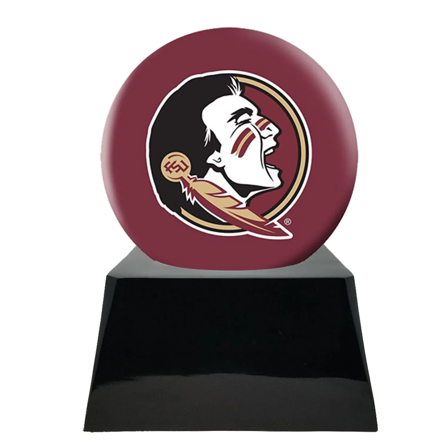 Football Cremation Urn with Optional FSU Seminoles Ball Decor and Custom Metal Plaque