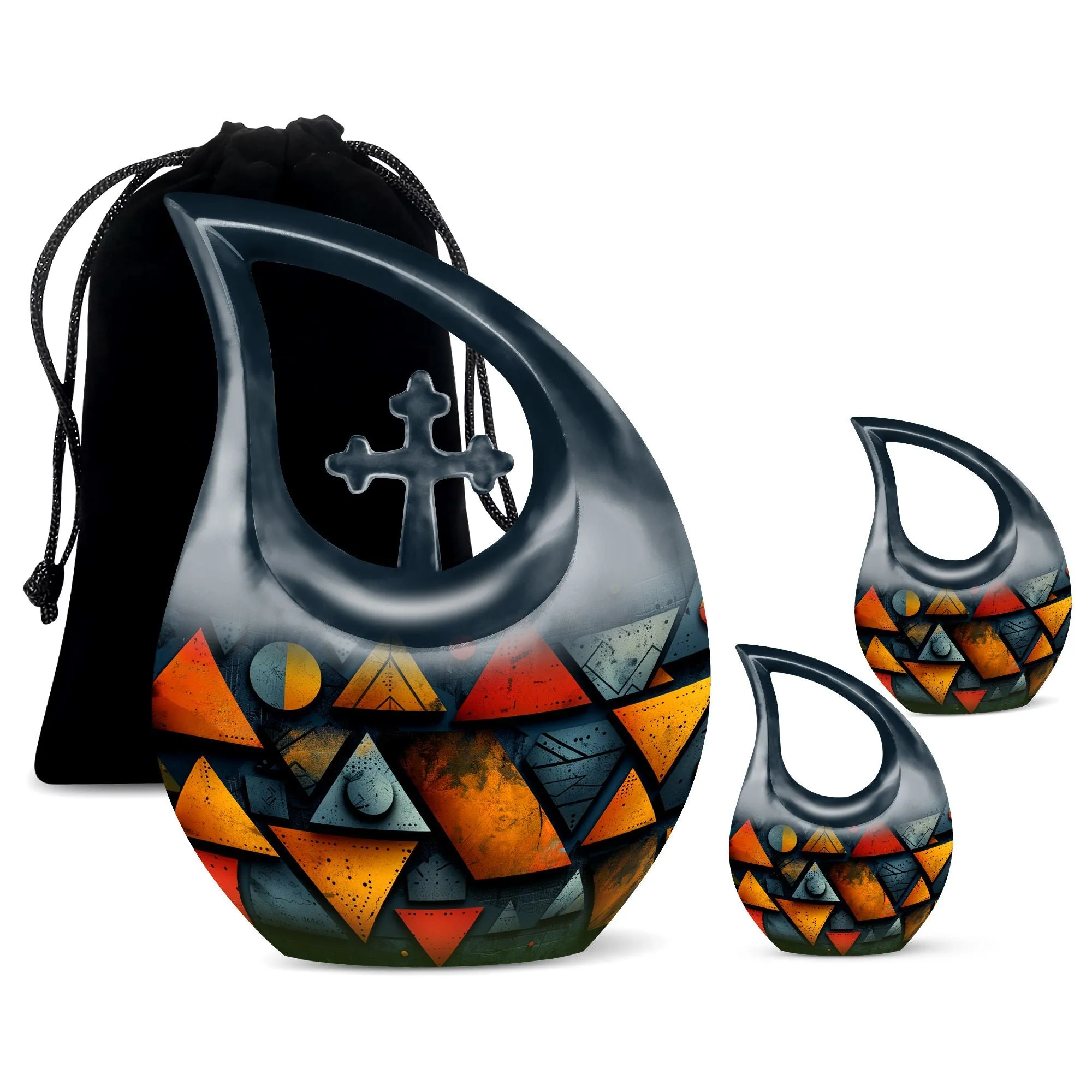 Geometric Fusion Spectrum Memorial Urn: Timeless Tribute Urn