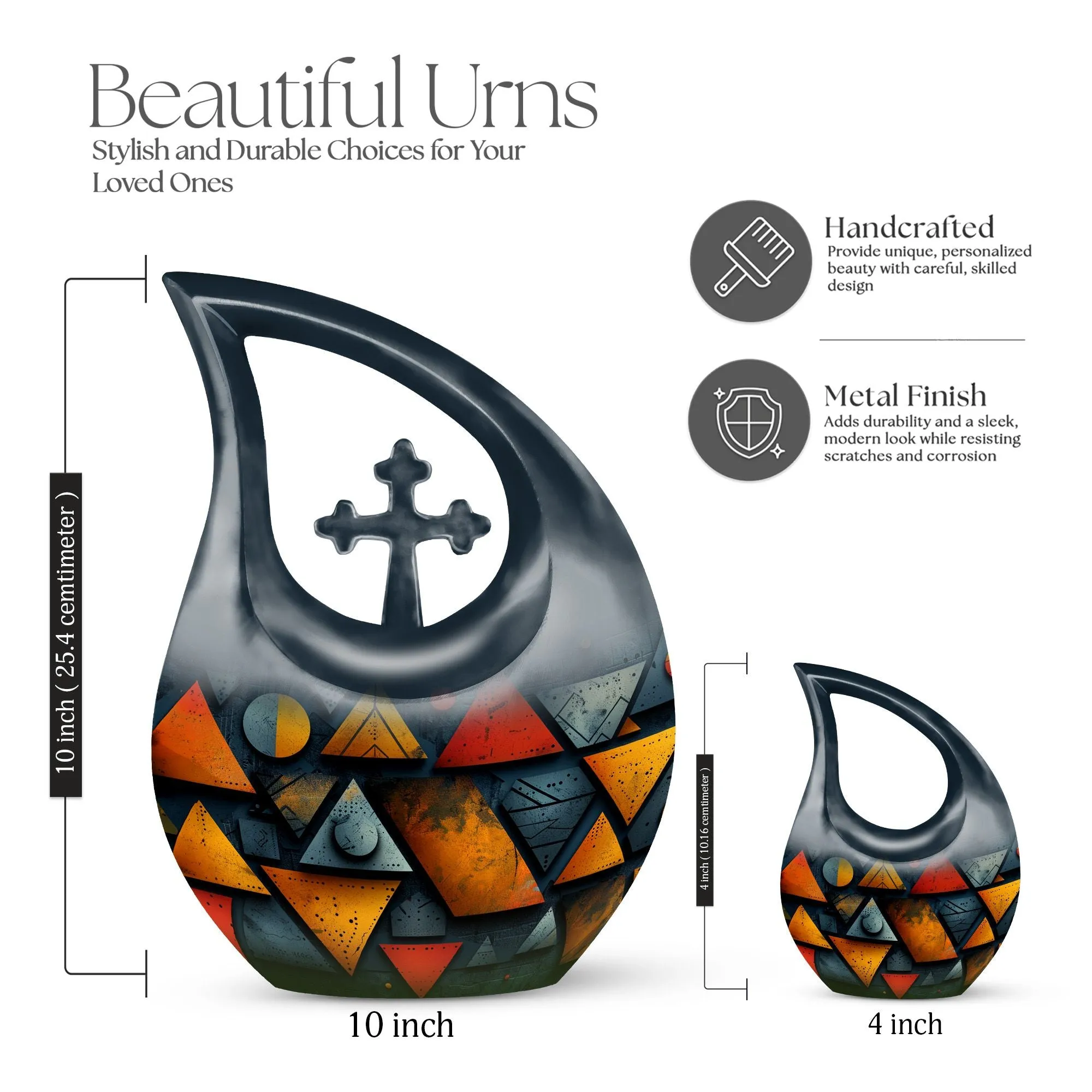 Geometric Fusion Spectrum Memorial Urn: Timeless Tribute Urn