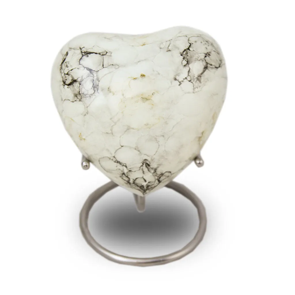 Glenwood White Heart Keepsake Urn
