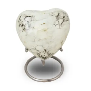 Glenwood White Heart Keepsake Urn
