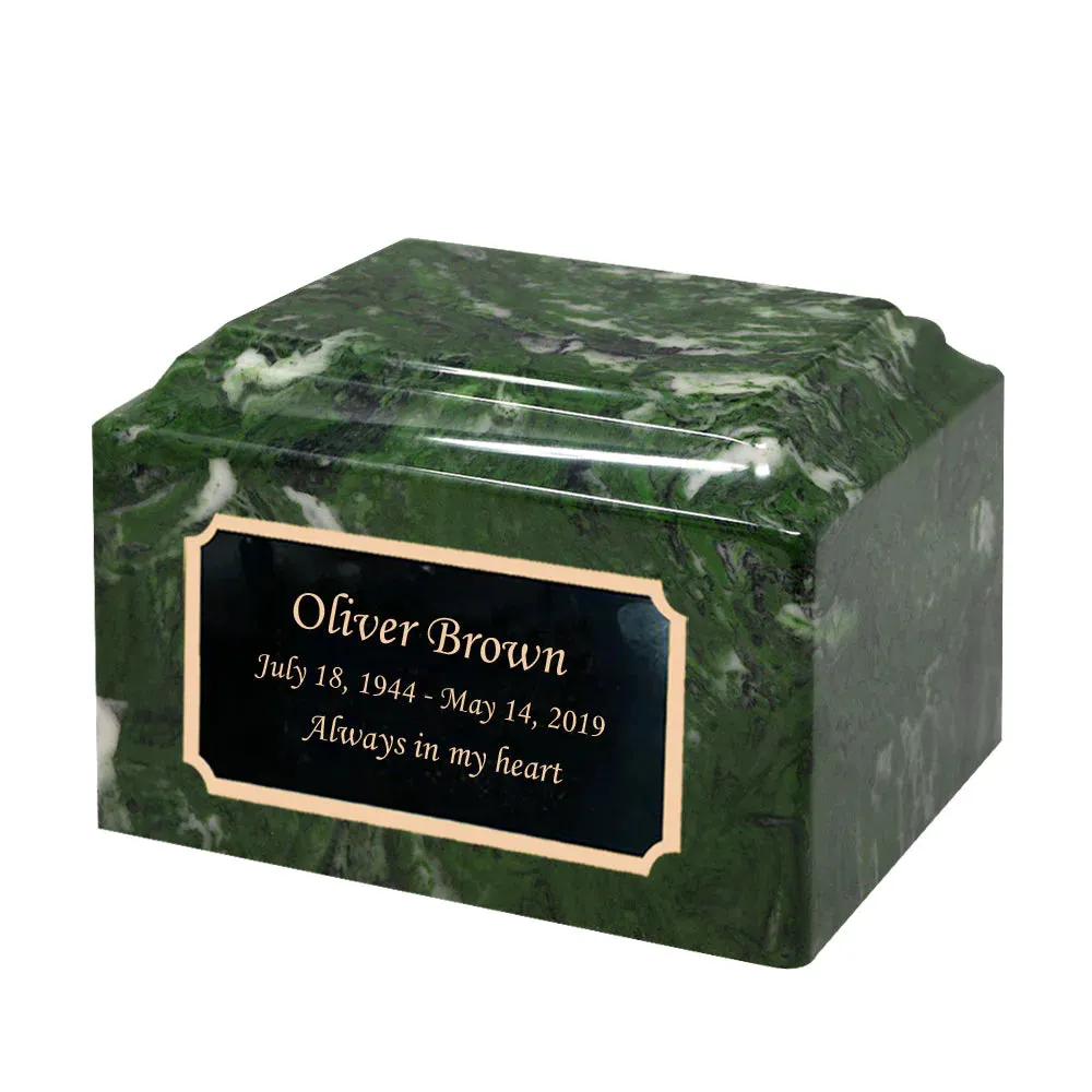 Green Ascota Cultured Marble Urn