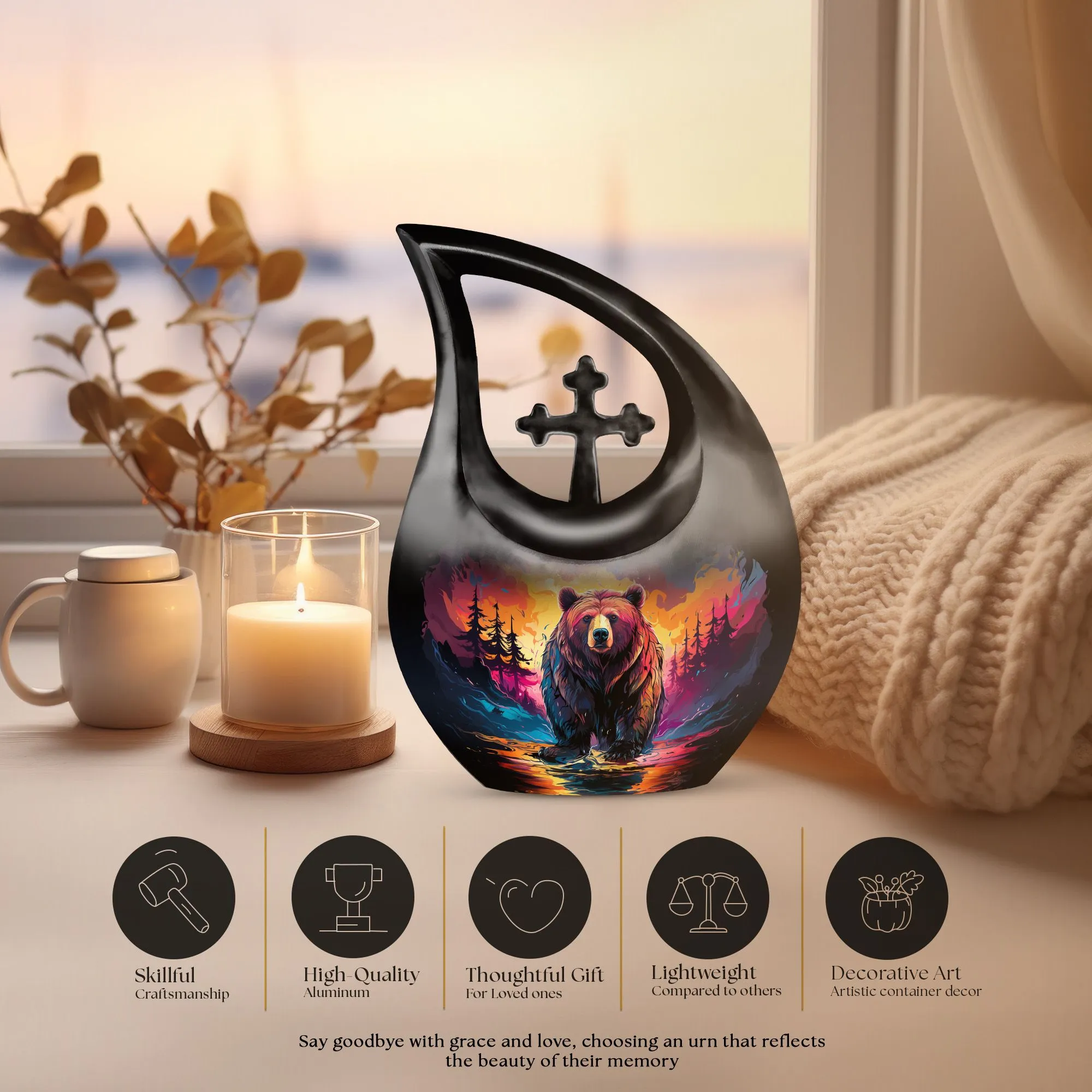 Grizzly Bear Urn: Keepsake Cremation Urn For Human Ashes