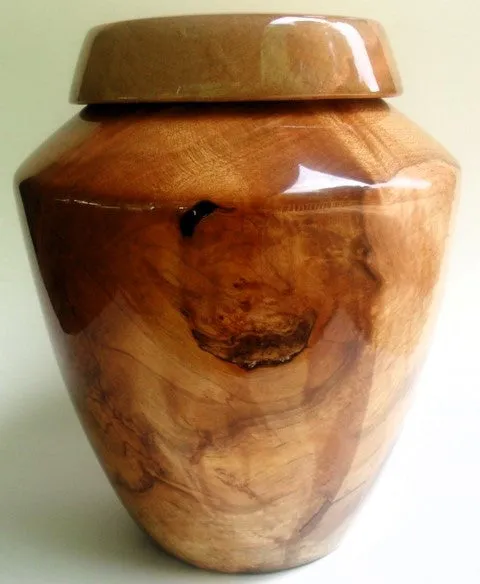 Hand Turned Timeless Wood Cremation Urn