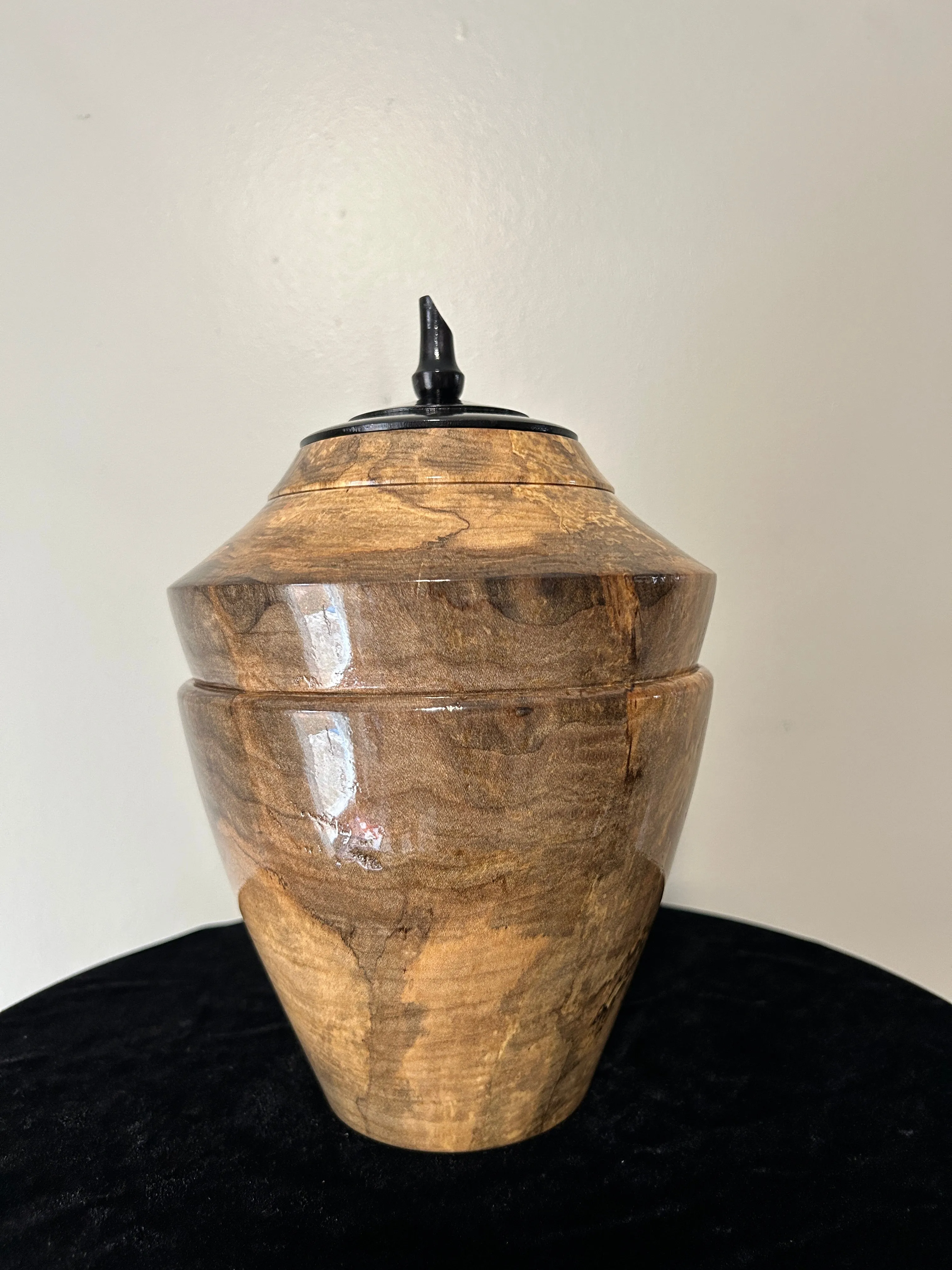 Hand-Turned Urn in Spalted Maple 'Emergence' 3