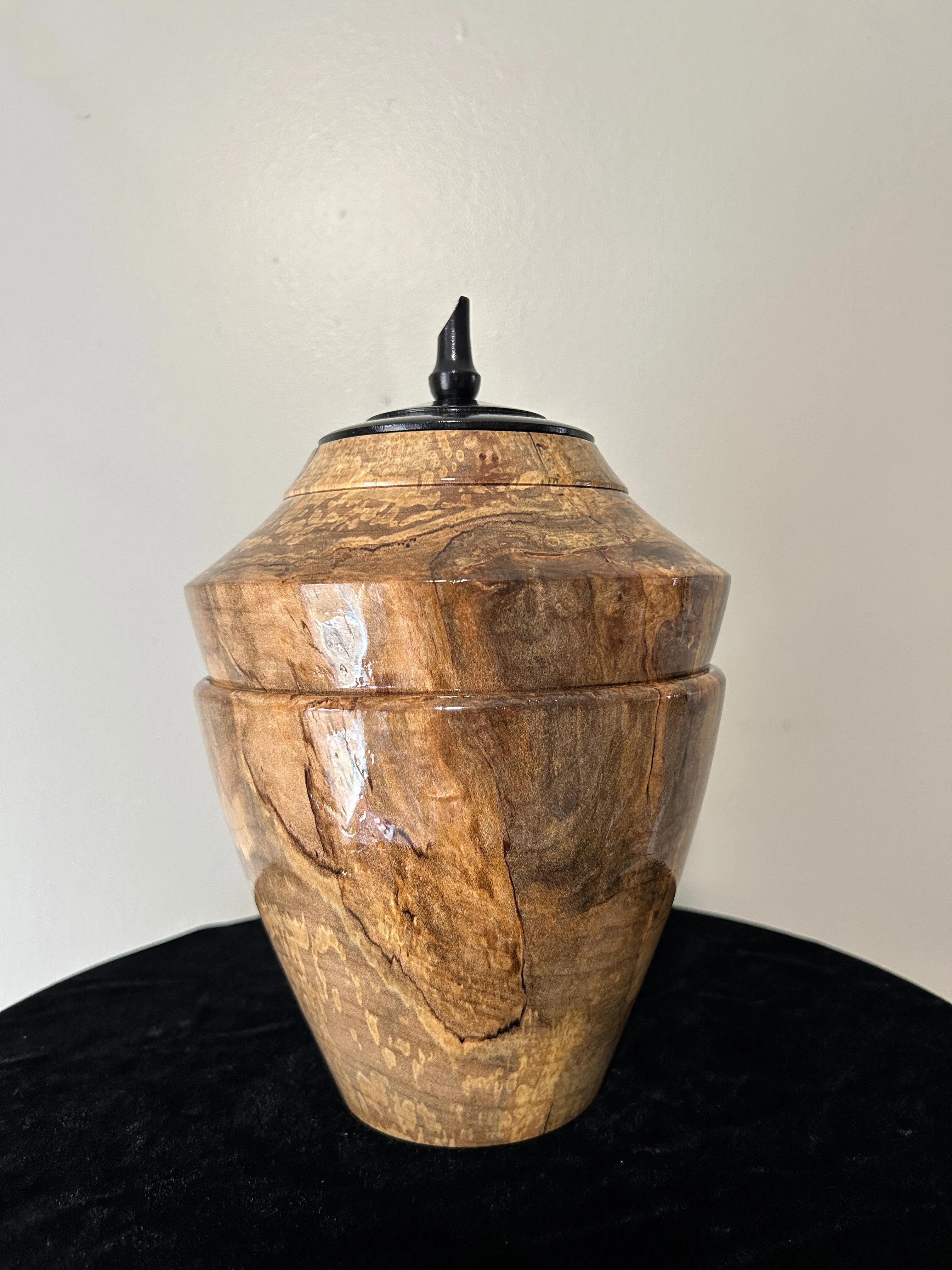 Hand-Turned Urn in Spalted Maple 'Emergence' 3