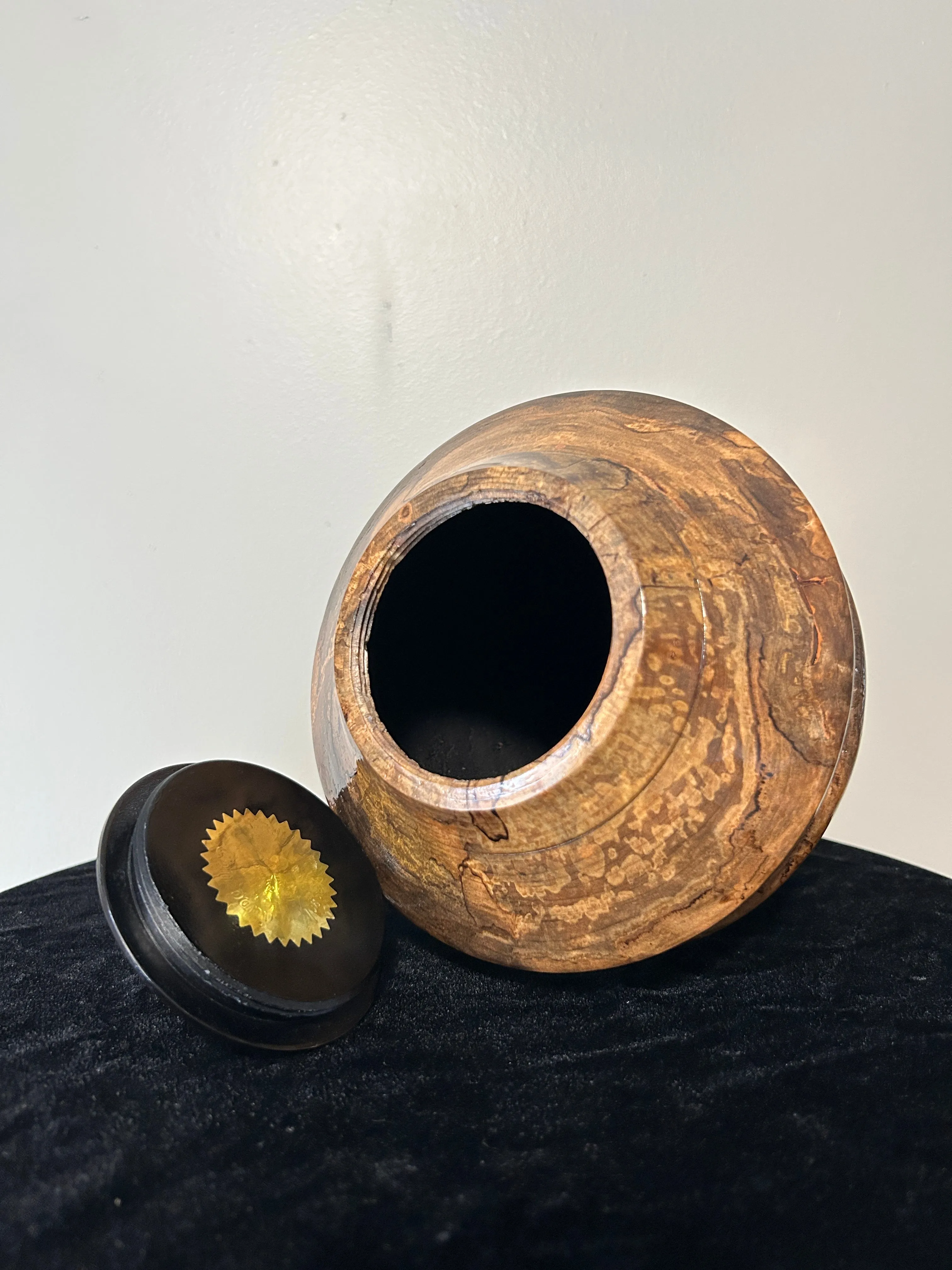 Hand-Turned Urn in Spalted Maple 'Emergence' 3