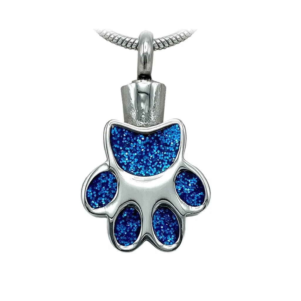 J-154 -Glitter Paw - Pendant with Chain