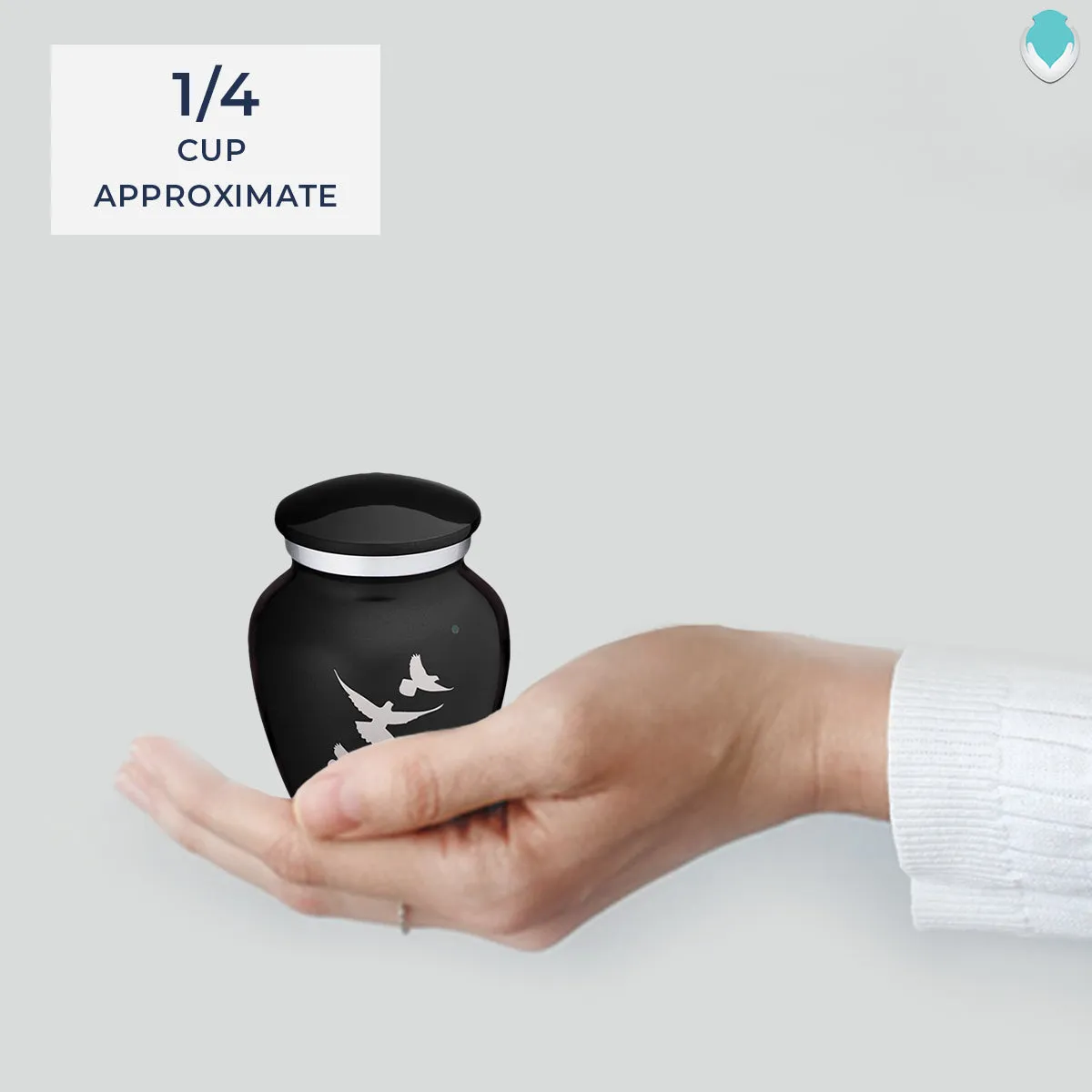 Keepsake Embrace Black Doves Cremation Urn