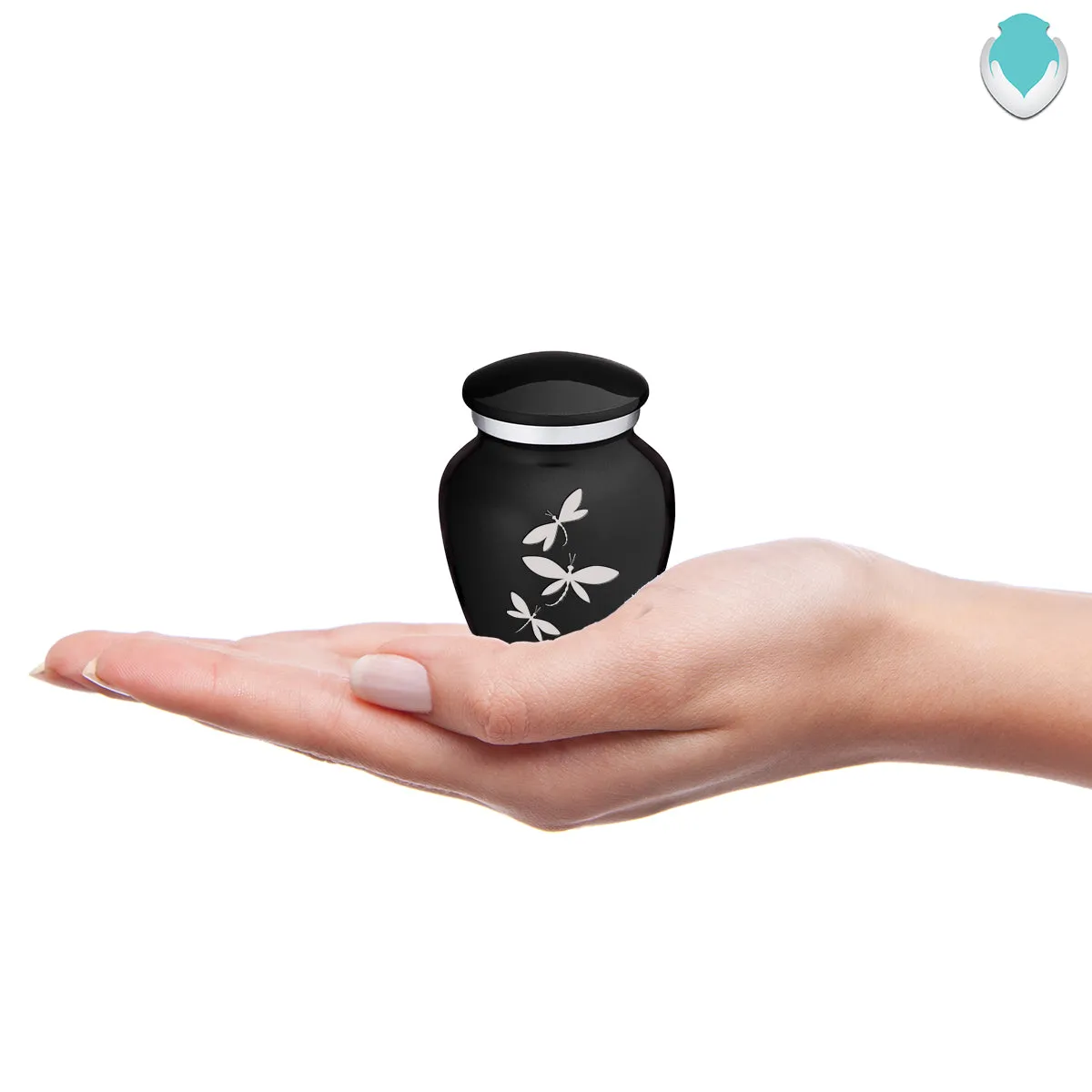Keepsake Embrace Black Dragonflies Cremation Urn