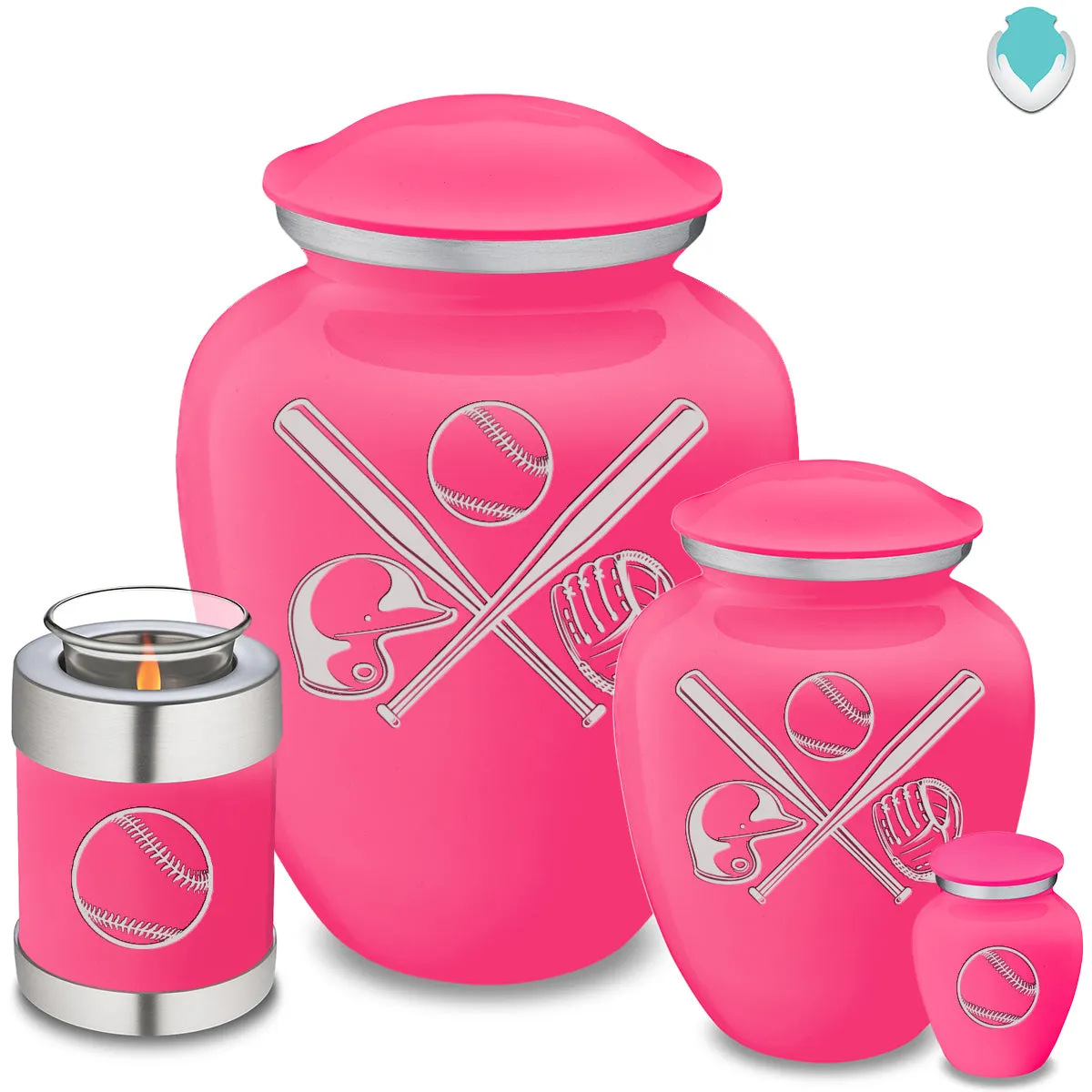 Keepsake Embrace Bright Pink Baseball Cremation Urn