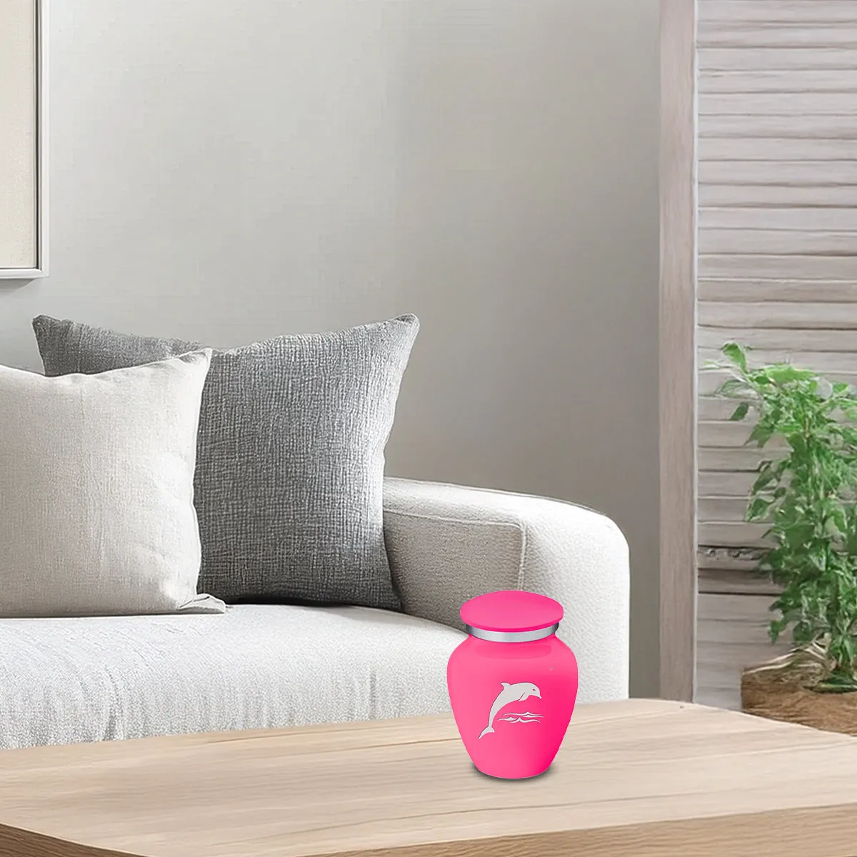 Keepsake Embrace Bright Pink Dolphin Cremation Urn