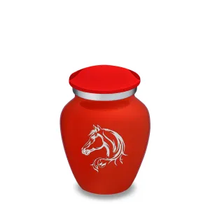 Keepsake Embrace Bright Red Horse Cremation Urn