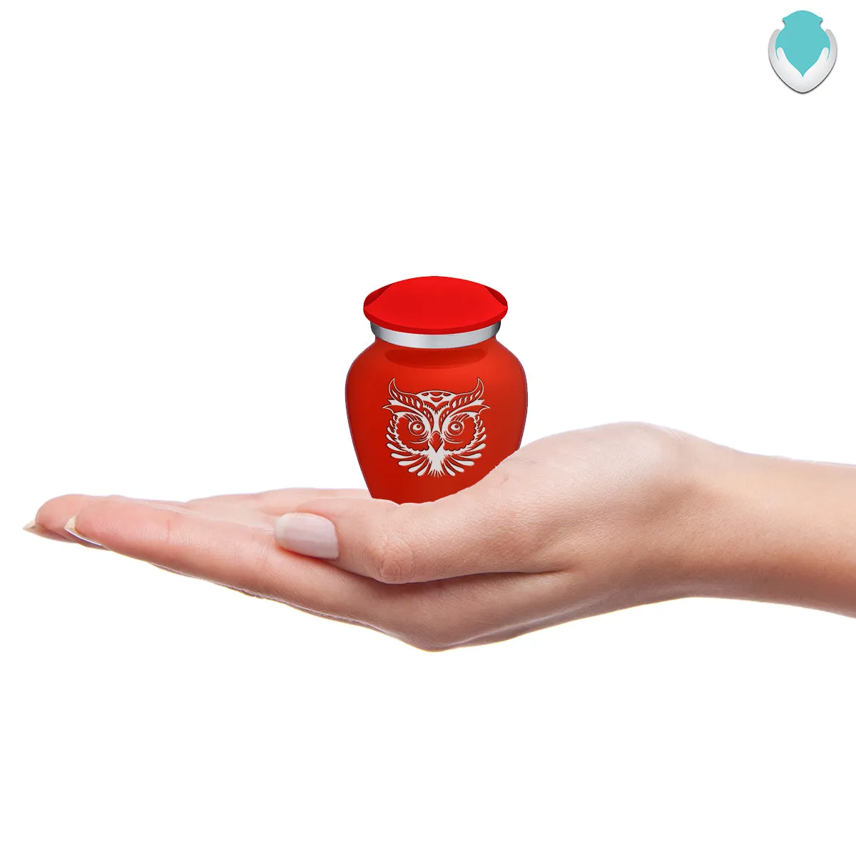 Keepsake Embrace Bright Red Owl Cremation Urn