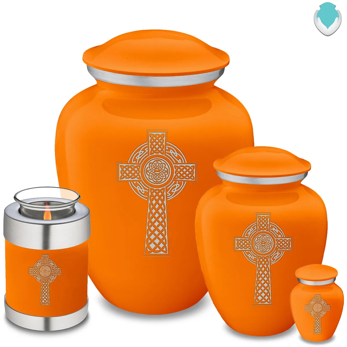Keepsake Embrace Burnt Orange Celtic Cross Cremation Urn