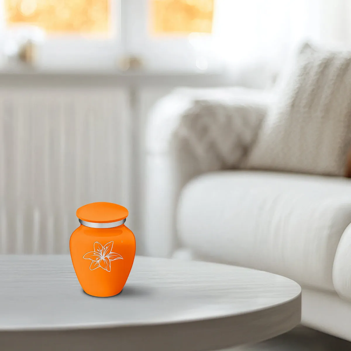Keepsake Embrace Burnt Orange Lily Cremation Urn