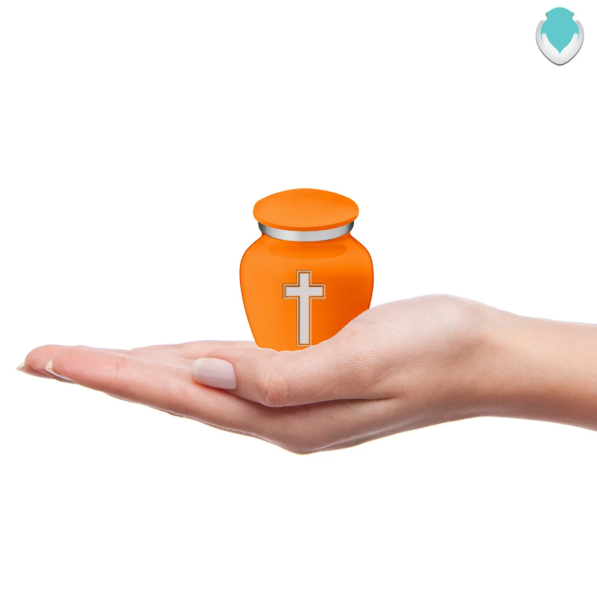 Keepsake Embrace Burnt Orange Simple Cross Cremation Urn