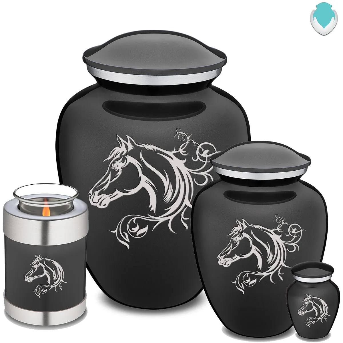 Keepsake Embrace Charcoal Horse Cremation Urn