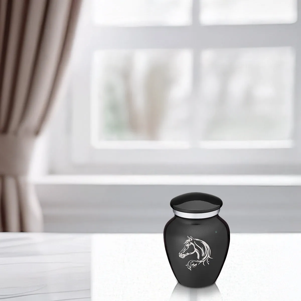 Keepsake Embrace Charcoal Horse Cremation Urn