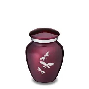 Keepsake Embrace Cherry Purple Dragonflies Cremation Urn