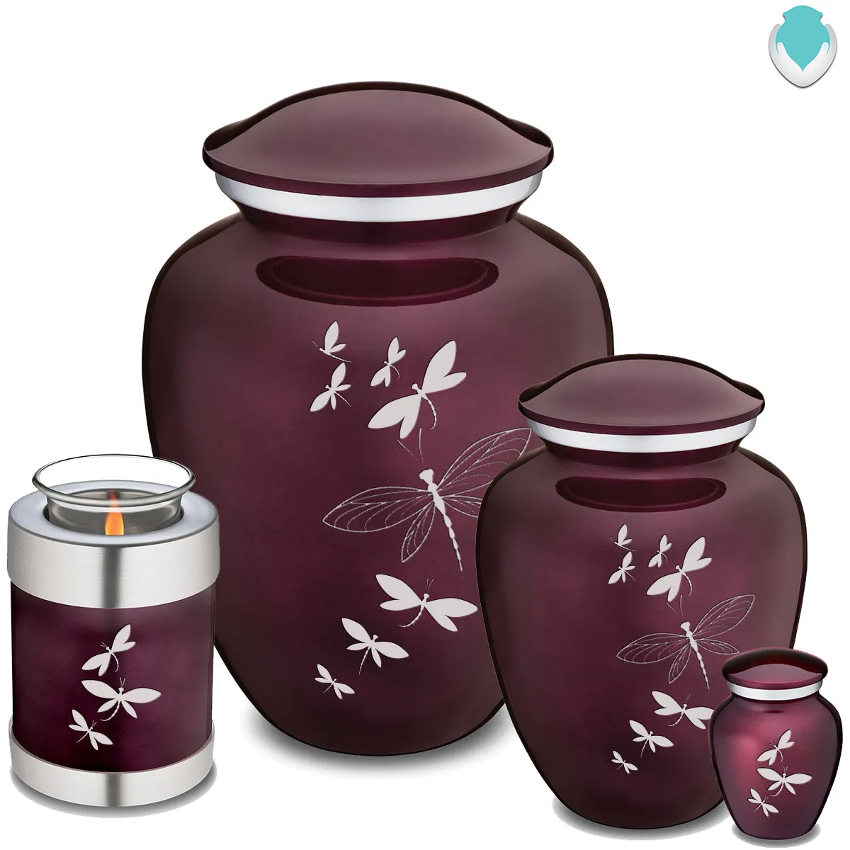 Keepsake Embrace Cherry Purple Dragonflies Cremation Urn