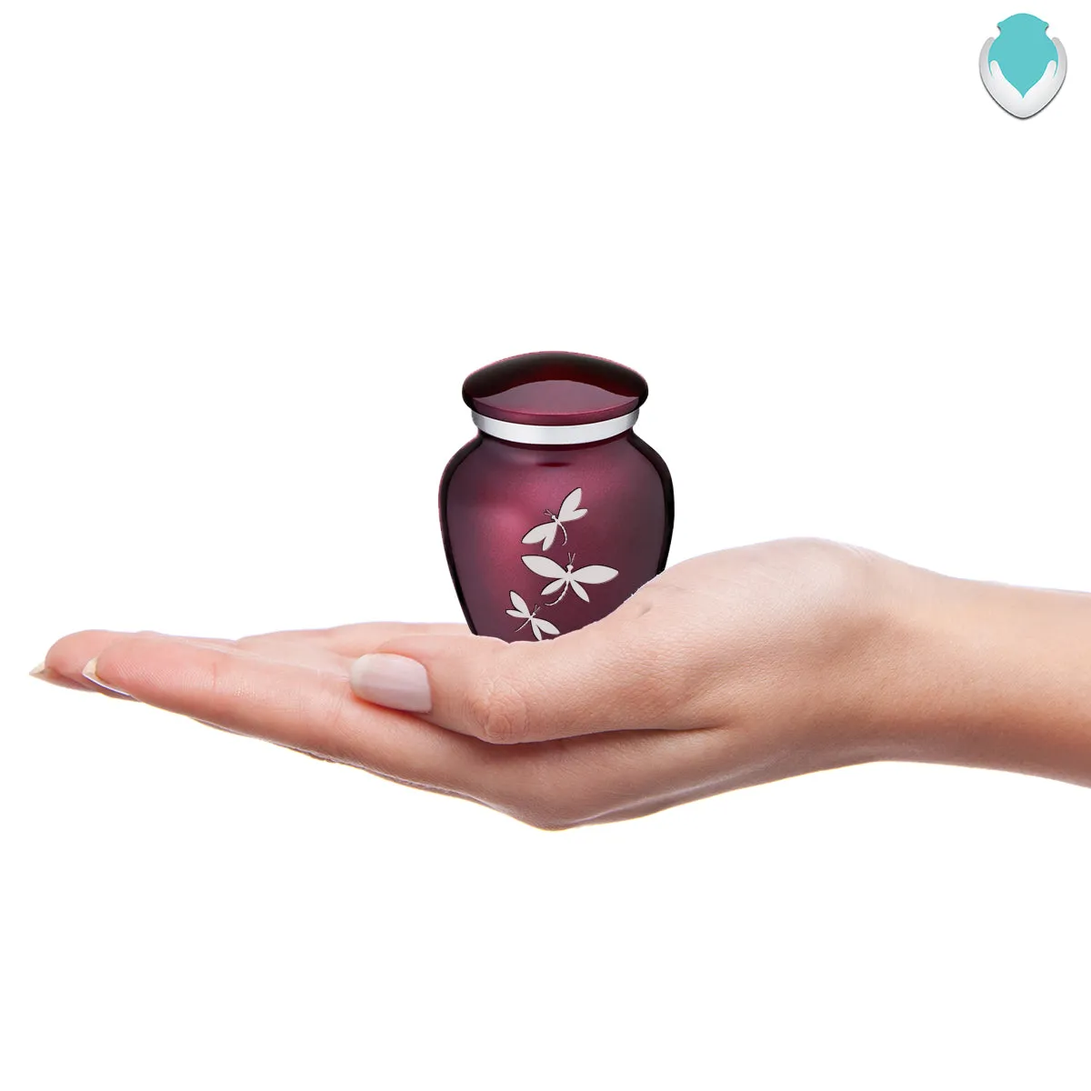 Keepsake Embrace Cherry Purple Dragonflies Cremation Urn