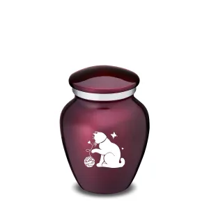 Keepsake Embrace Cherry Purple Pet Fun Cat Cremation Urn
