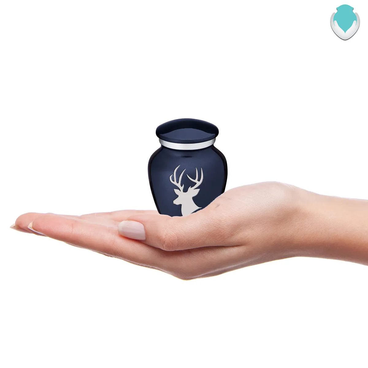 Keepsake Embrace Cobalt Blue Deer Cremation Urn