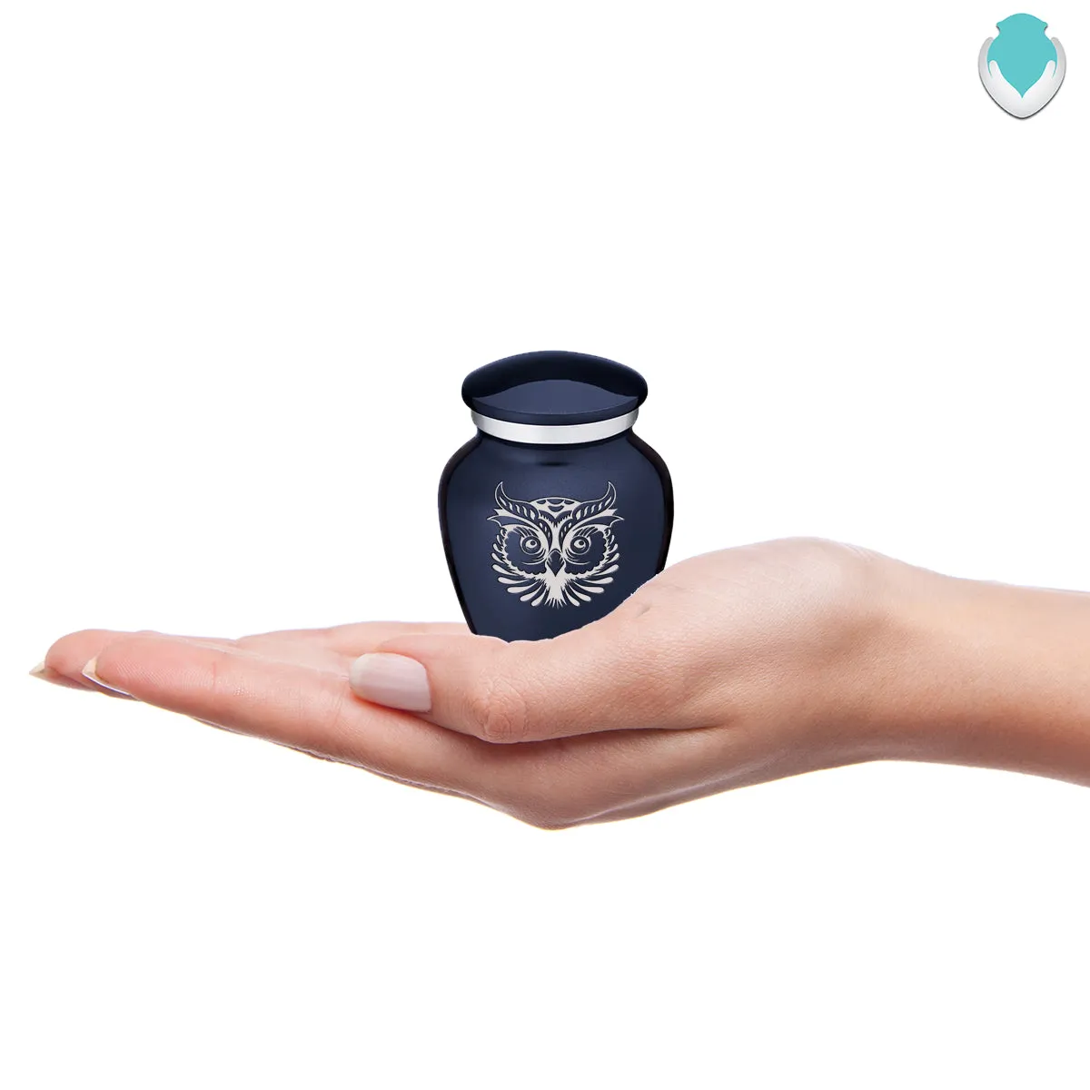 Keepsake Embrace Cobalt Blue Owl Cremation Urn