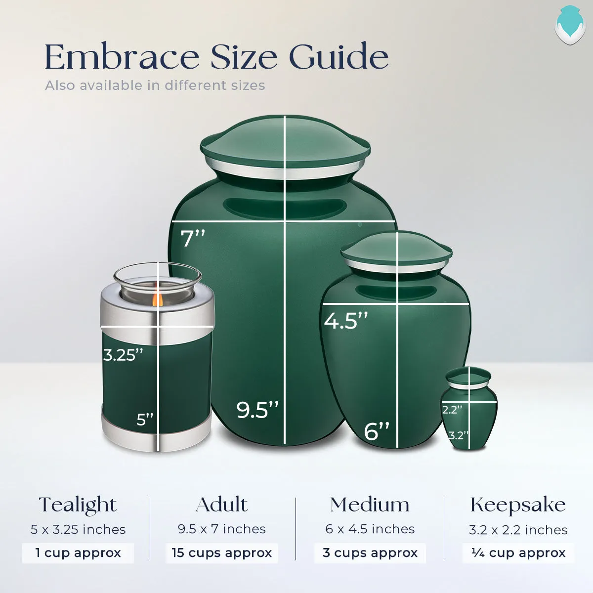 Keepsake Embrace Green Butterflies Cremation Urn