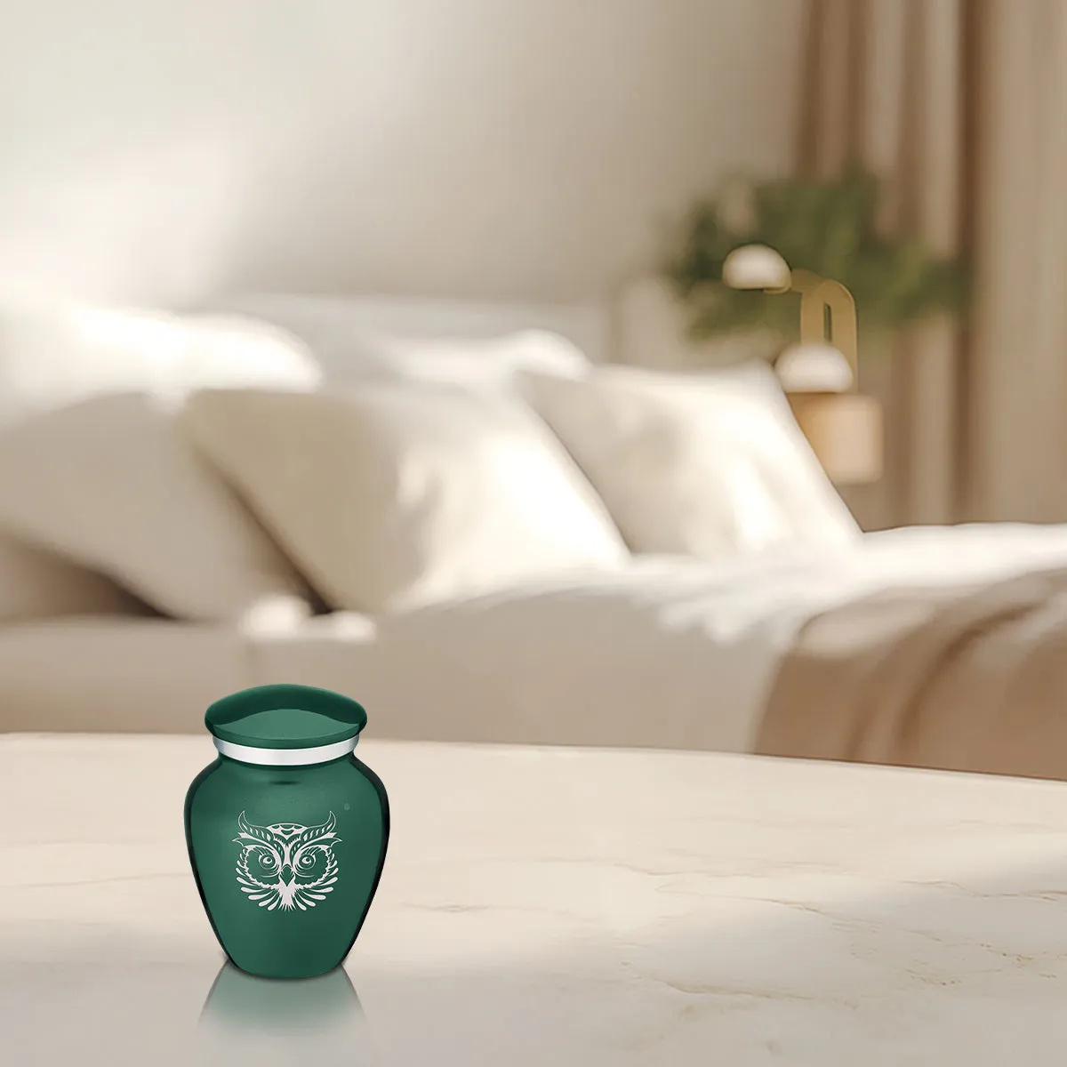 Keepsake Embrace Green Owl Cremation Urn