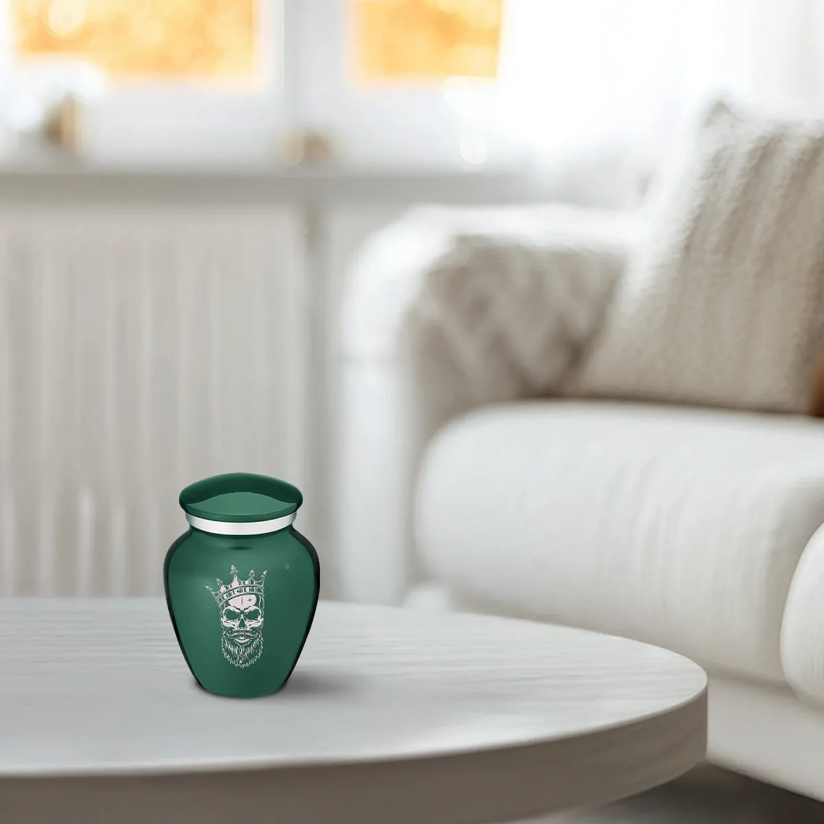 Keepsake Embrace Green Skull Cremation Urn
