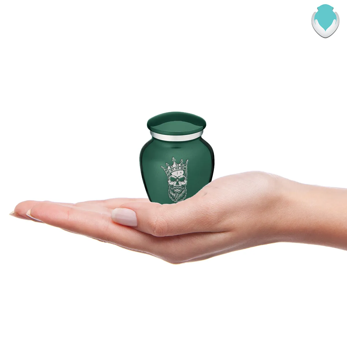 Keepsake Embrace Green Skull Cremation Urn