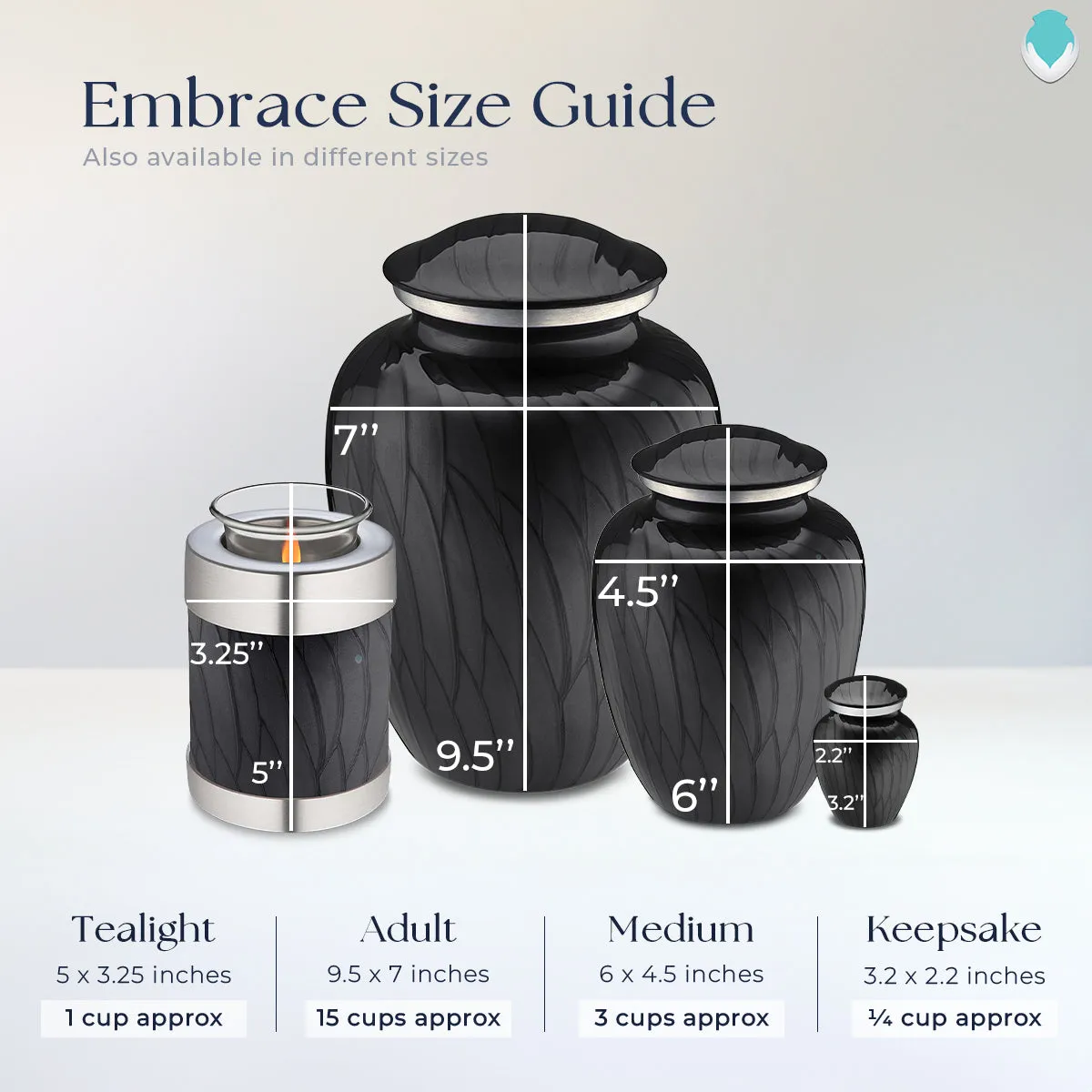Keepsake Embrace Pearl Black Butterflies Cremation Urn