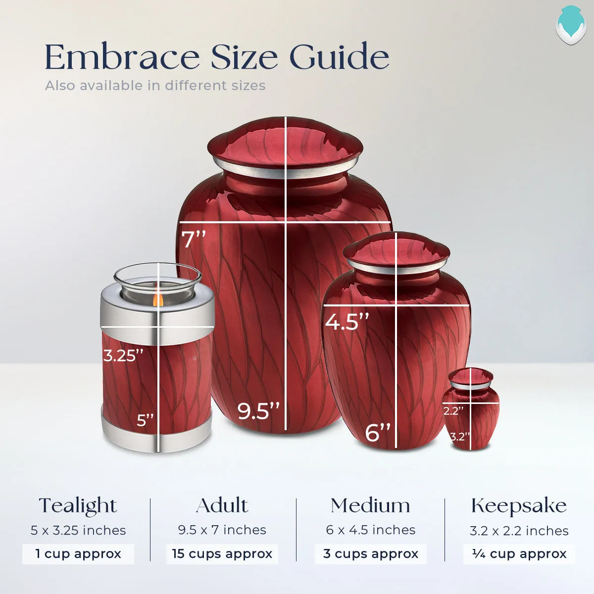 Keepsake Embrace Pearl Candy Red Doves Cremation Urn