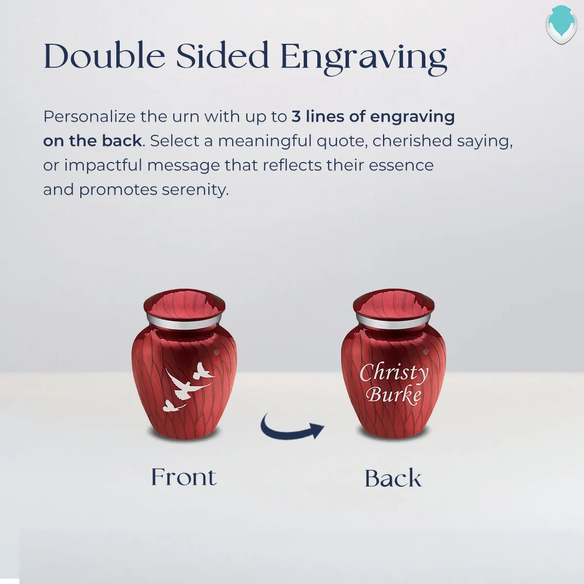 Keepsake Embrace Pearl Candy Red Doves Cremation Urn