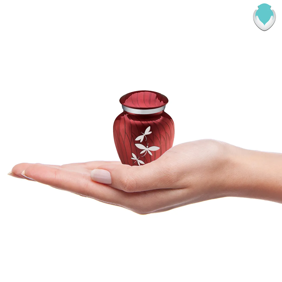 Keepsake Embrace Pearl Candy Red Dragonflies Cremation Urn