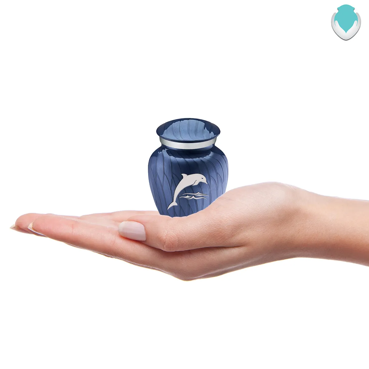 Keepsake Embrace Pearl Cobalt Blue Dolphin Cremation Urn