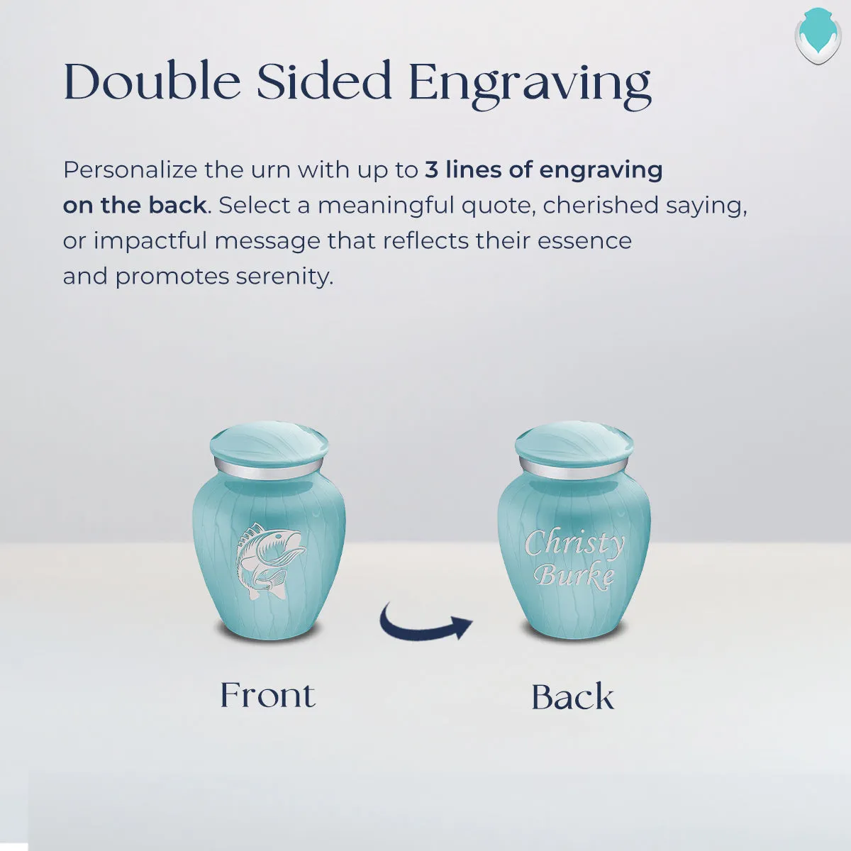 Keepsake Embrace Pearl Light Blue Fishing Cremation Urn