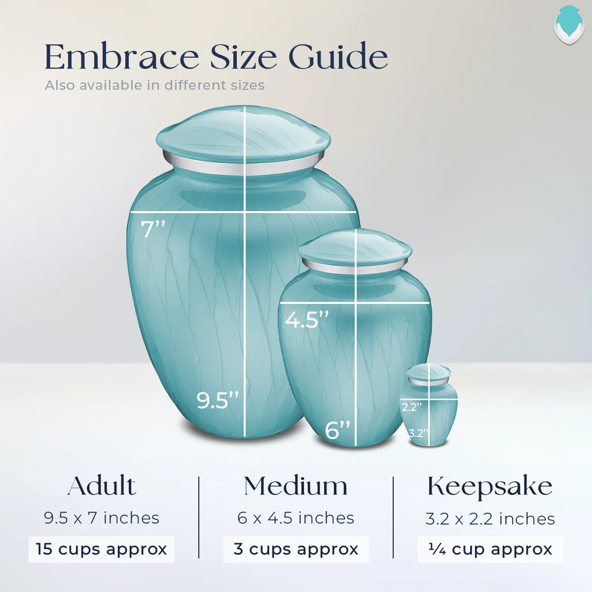 Keepsake Embrace Pearl Light Blue Fishing Cremation Urn