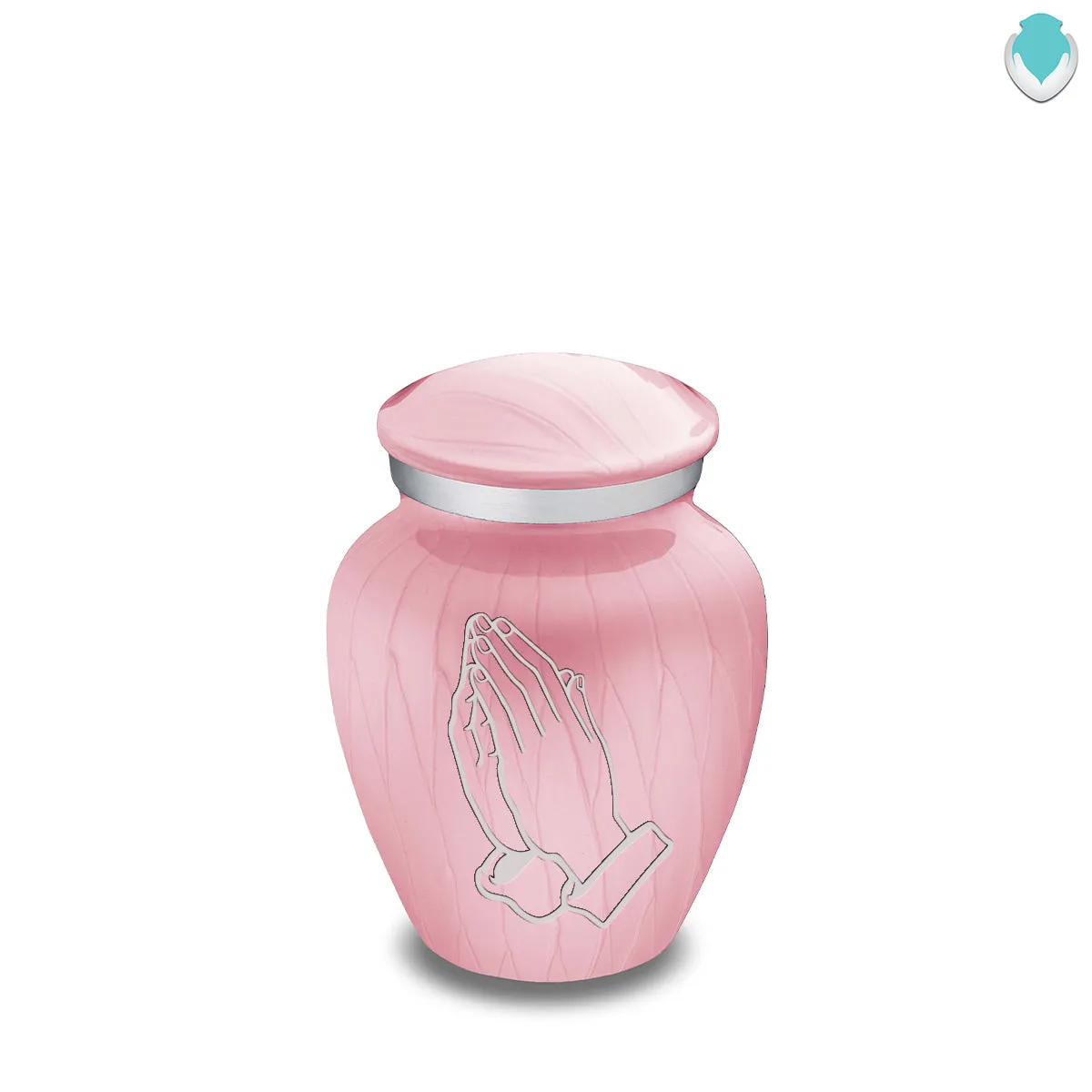 Keepsake Embrace Pearl Light Pink Praying Hands Cremation Urn